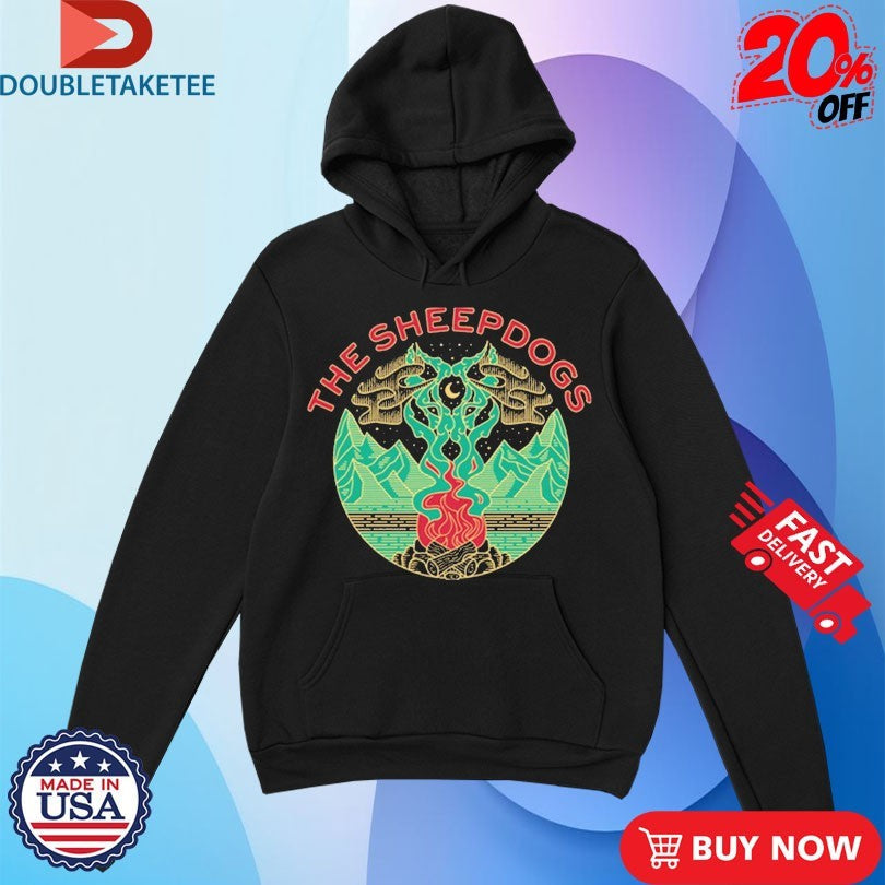 Official The Sheepdogs Wolf Campfire Shirts Unisex , , , Long Sleeve Tee
