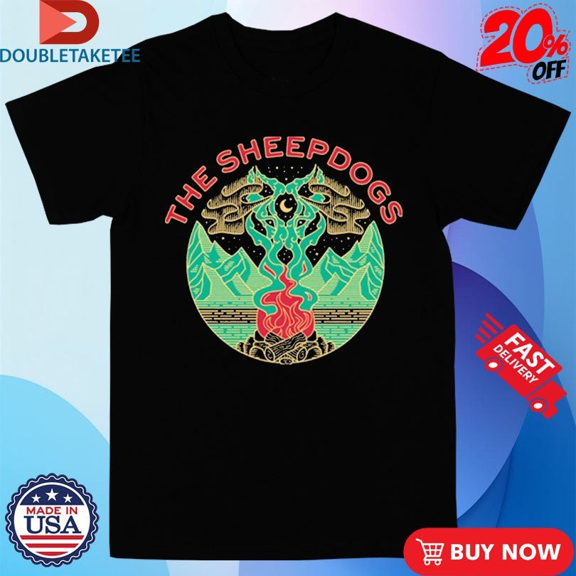 Official The Sheepdogs Wolf Campfire Shirts Unisex , , , Long Sleeve Tee