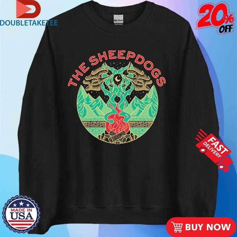 Official The Sheepdogs Wolf Campfire Shirts Unisex , , , Long Sleeve Tee