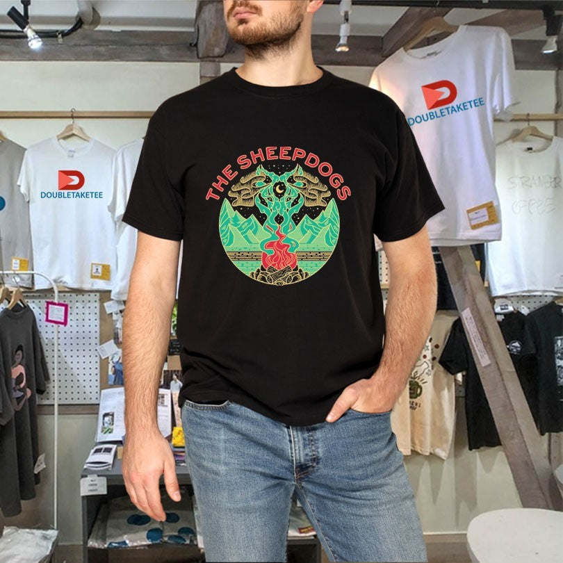 Official The Sheepdogs Wolf Campfire Shirts Unisex , , , Long Sleeve Tee