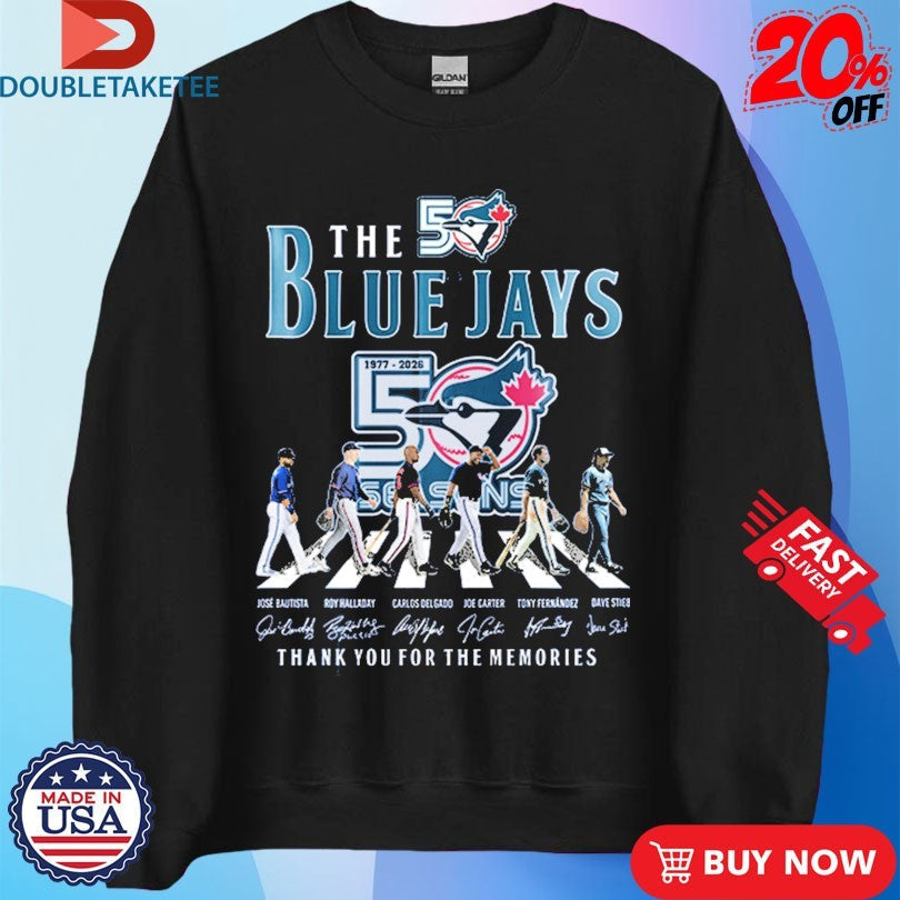 Official The Toronto Blue 50th Season 1977 2026 Thank You For The Memories Road Abbey Signatures Shirts