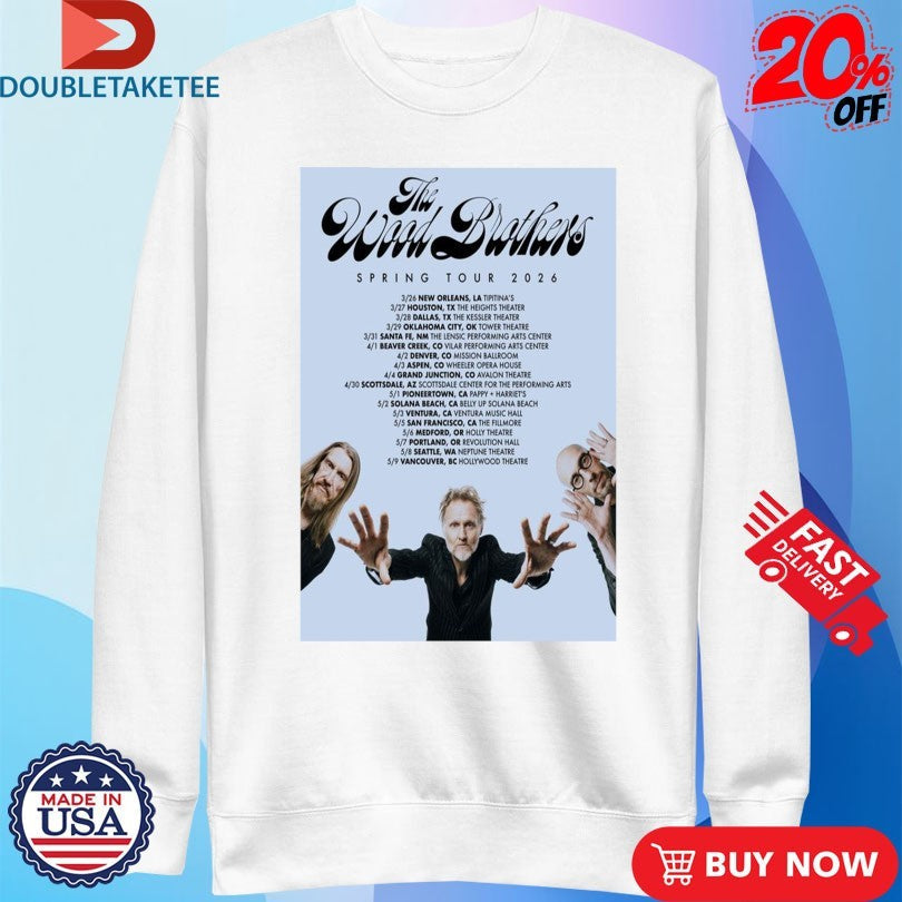 Official The Wood Brothers Springs Tour 2026 Shirts Unisex , , , Long Sleeve Tee