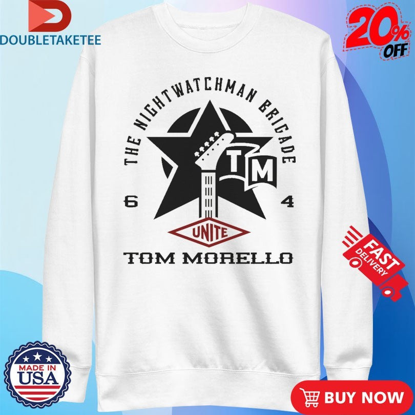 Official Tom Morello The Nightwatchman Brigade Unite Star Guitar Shirts Unisex , , , Long Sleeve Tee