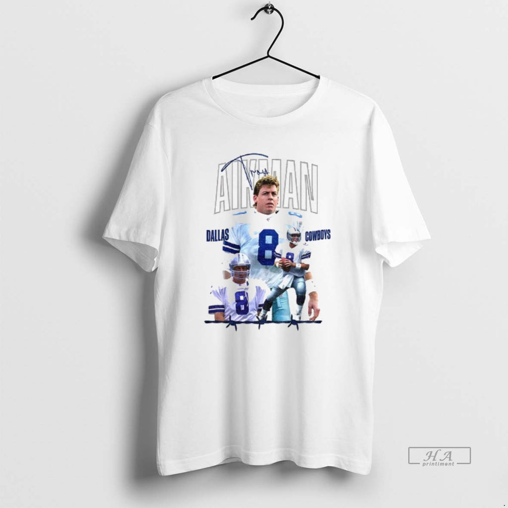 Official Troy Aikman Dallas Cowboys Football Legend Graphic Signature