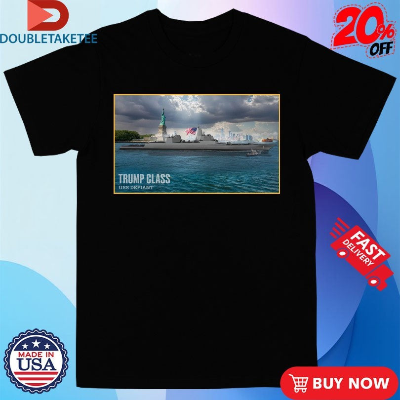 Official Trump Class Battleship USS Defiant American Flag Shirts Unisex , , , Long Sleeve Tee