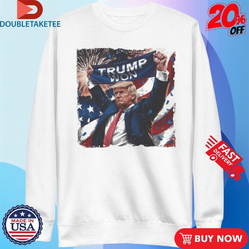 Official Trump Won Patriotic Celebration Shirts Unisex , , , Long Sleeve Tee