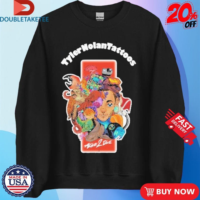 Official Tyler Nolan Tattoos Alive 2 Dive Shirts Unisex , , , Long Sleeve Tee