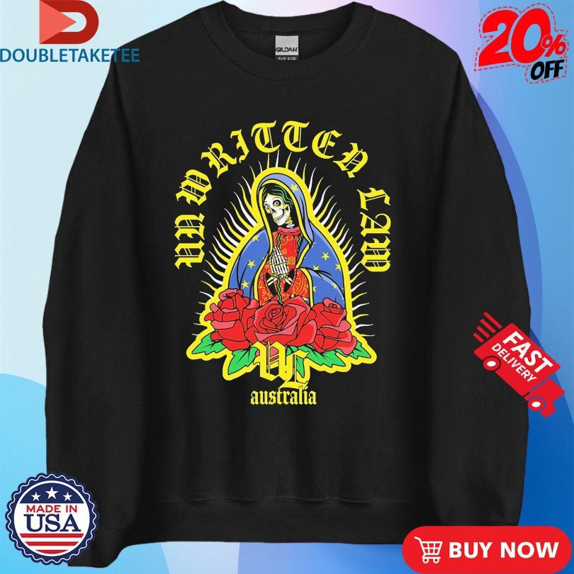 Official Unwritten Law Australia Skeleton Virgin Mary Shirts Unisex , , , Long Sleeve Tee