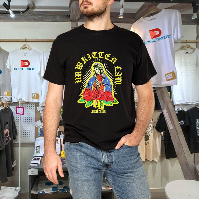 Official Unwritten Law Australia Skeleton Virgin Mary Shirts Unisex , , , Long Sleeve Tee