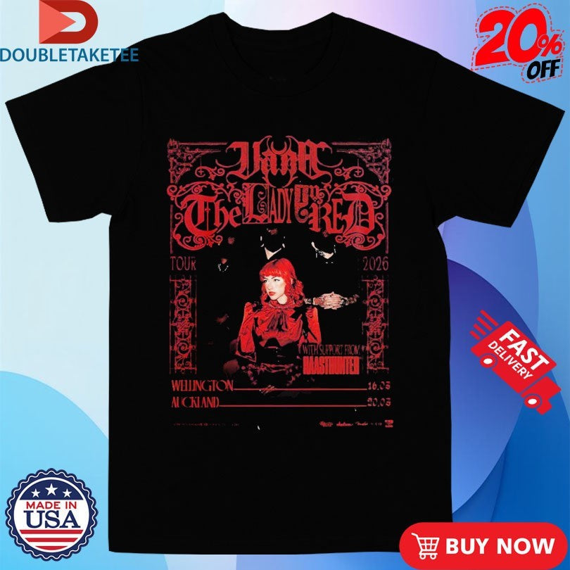 Official Vana The Lady In Red Tour 2026 New Zealand In Wellington And Auckland On March 16 And 20 Shirts