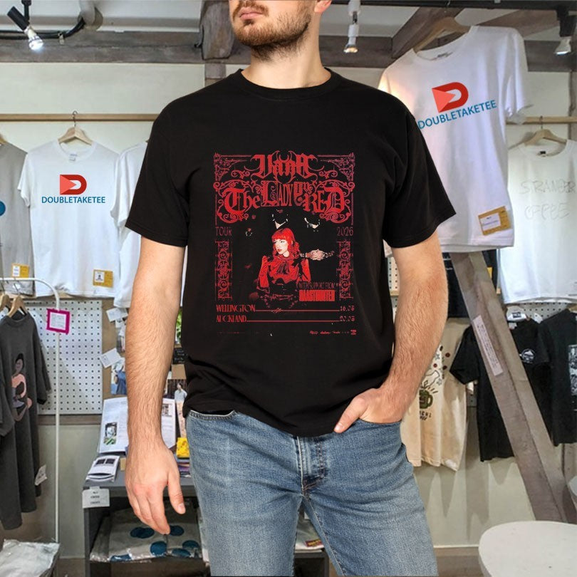 Official Vana The Lady In Red Tour 2026 New Zealand In Wellington And Auckland On March 16 And 20 Shirts