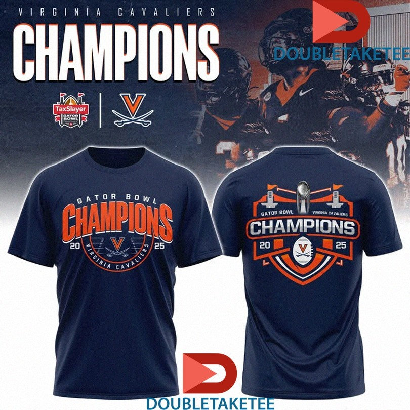 Official Virginia Cavaliers 2025 TaxSlayer Gator Bowl Champions Shirts Unisex , , , Long Sleeve Tee