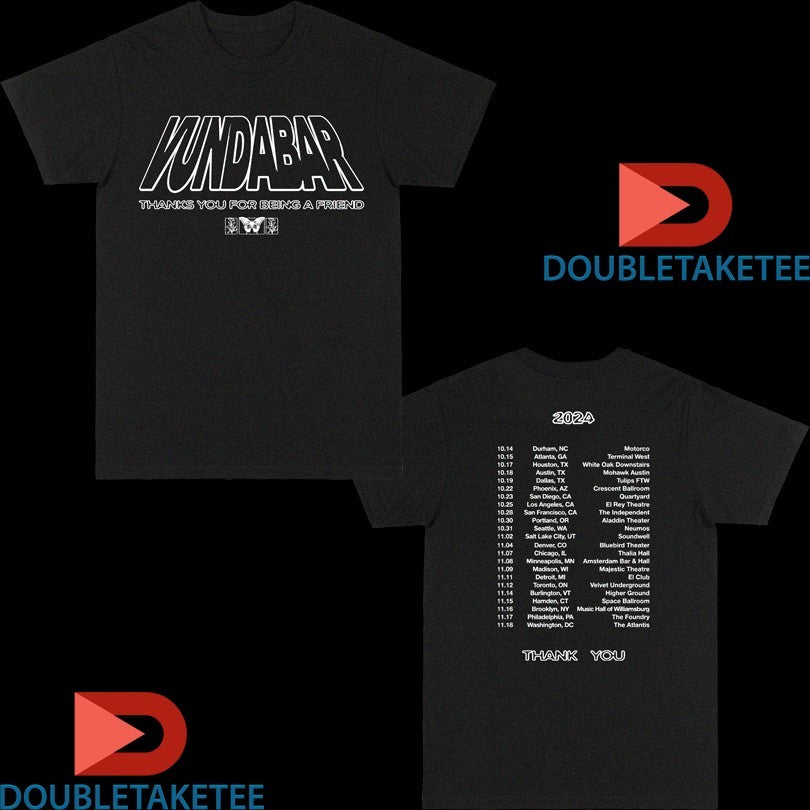 Official Vundabar Thanks You For Being A Friend Tour 2024 Shirts Unisex , , , Long Sleeve Tee