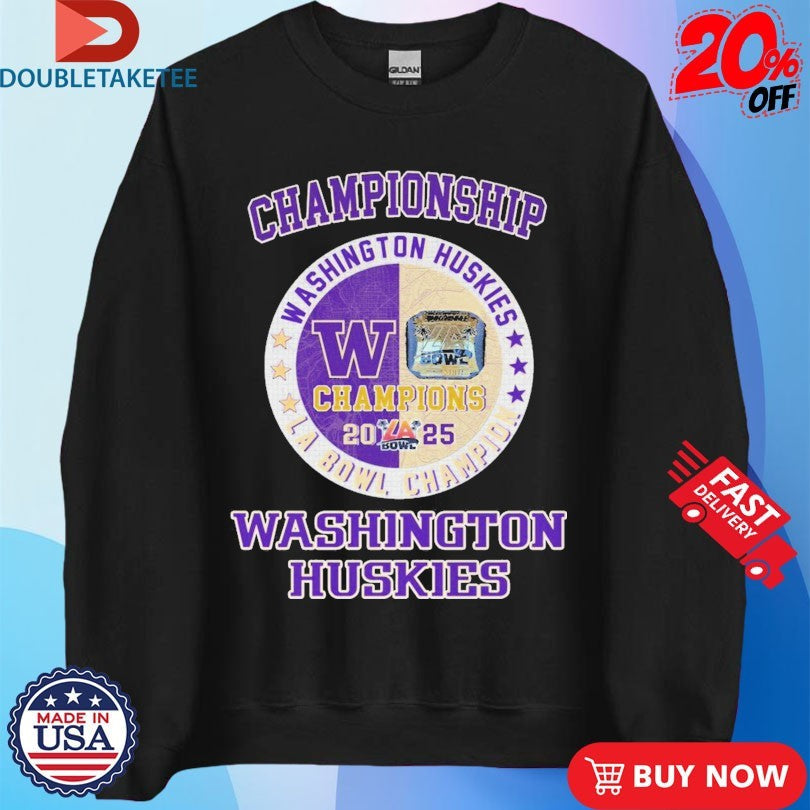 Official Washington Huskies LA Bowl Champions 2025 Shirts Unisex , , , Long Sleeve Tee