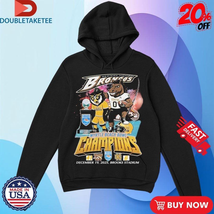 Official Western Michigan Broncos Victory Kennesaw State Owls Myrtle Beach Bowl Champions 2025 Mascot Shirts