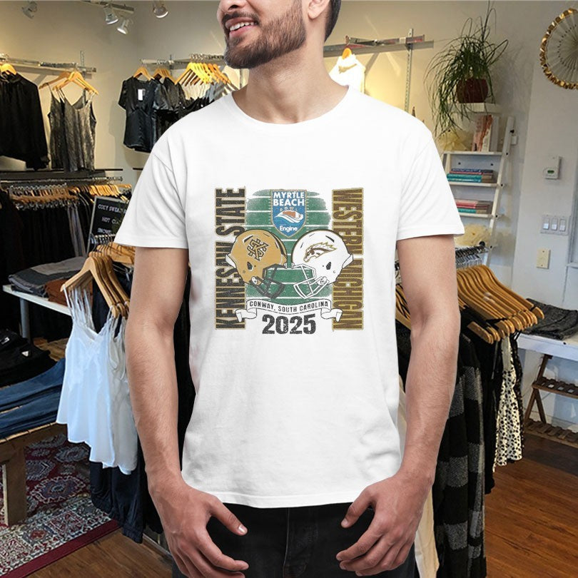Official Western Michigan Broncos Vs Kennesaw State Owls 2025 Myrtle Beach Conway South Carolina Shirts