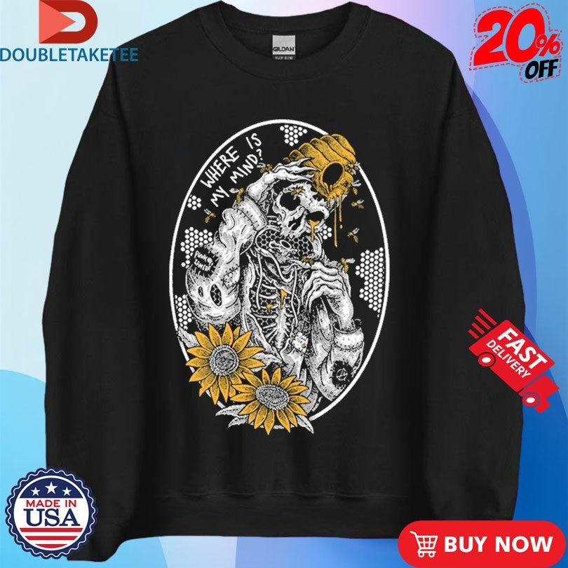 Official Where Is My Mind Bee Flower Shirts Unisex , , , Long Sleeve Tee