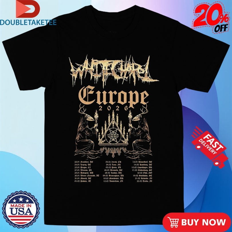Official Whitechapel Europe And UK Tour 2026 Hunt Kill Feast Conquer Dates Shirts Unisex , , , Long Sleeve Tee