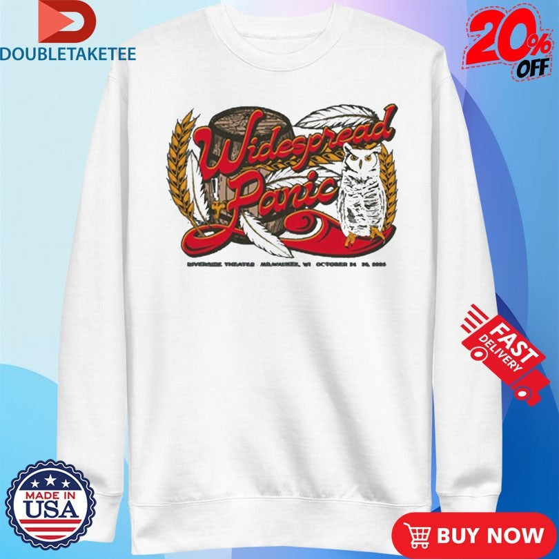 Official Widespread Panic 2025 Milwaukee Event Owl Shirts Unisex , , , Long Sleeve Tee