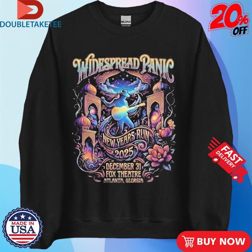 Official Widespread Panic New Years Run December 31 2025 Fox Theatre Atlanta Georgia Guitar Shirts