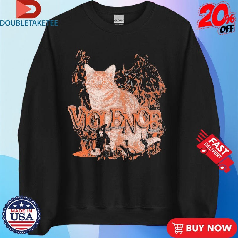 Official violence Cat Flames Shirts Unisex , , , Long Sleeve Tee