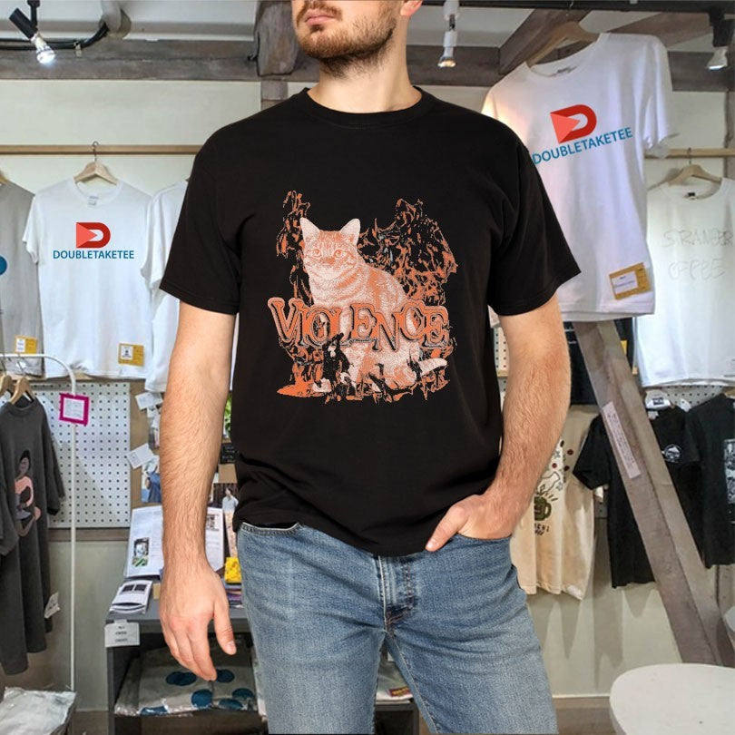 Official violence Cat Flames Shirts Unisex , , , Long Sleeve Tee