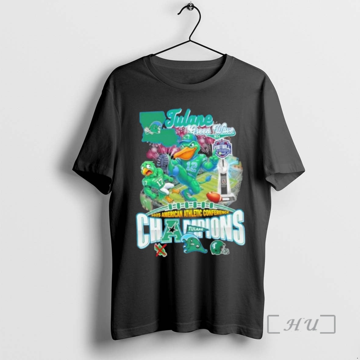 Officials 2025 American Athletic Conference Champions Tulane Green Wave Mascot
