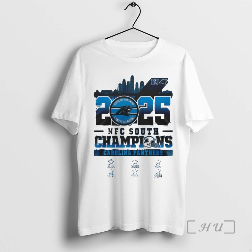 Officials 2025 Nfc South Champions Carolina Panthers Skyline Logo 2003 2025 Premium T Shirts Sweater