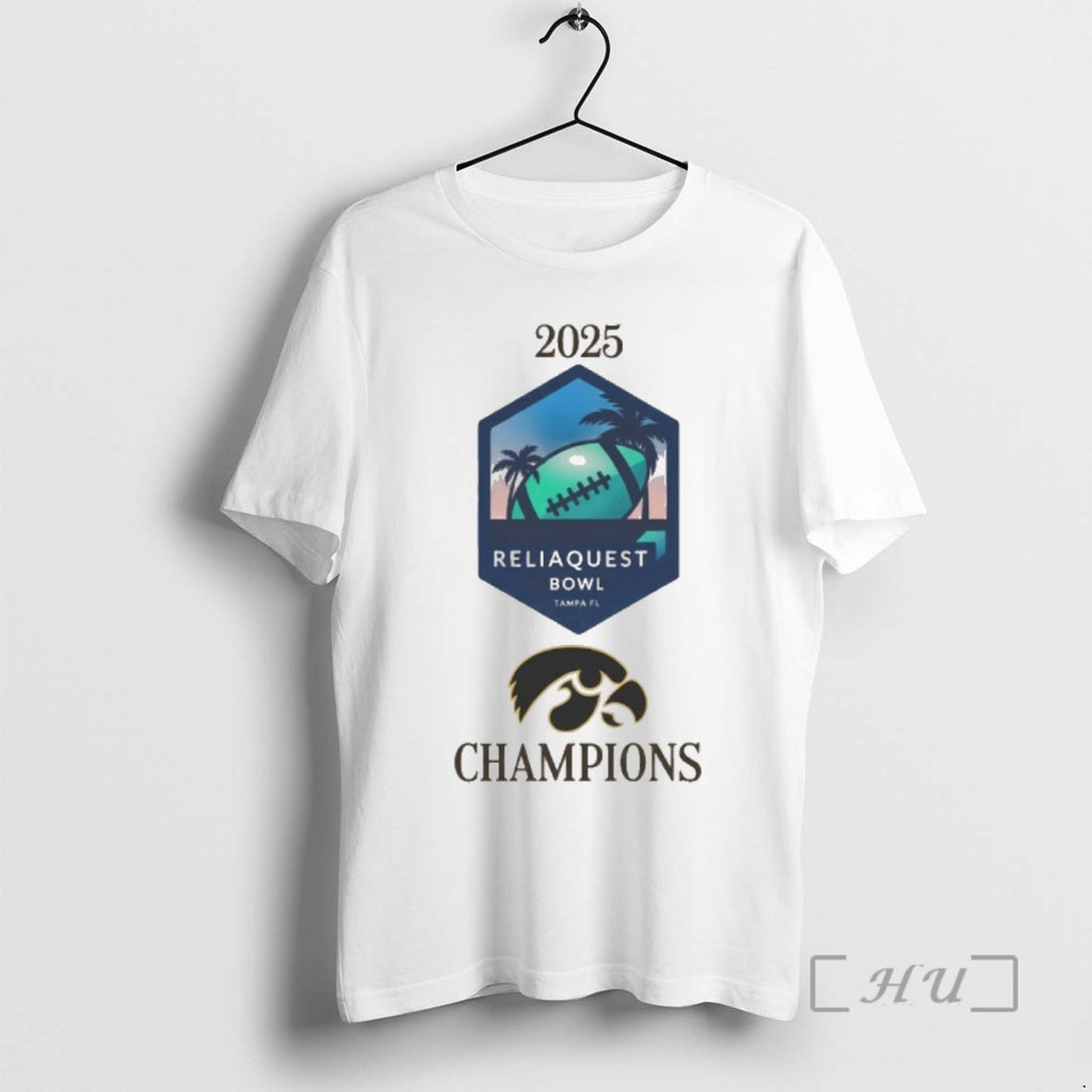 Officials 2025 Reliaquest Bowl Champions Iowa Hawkeyes Football Logos