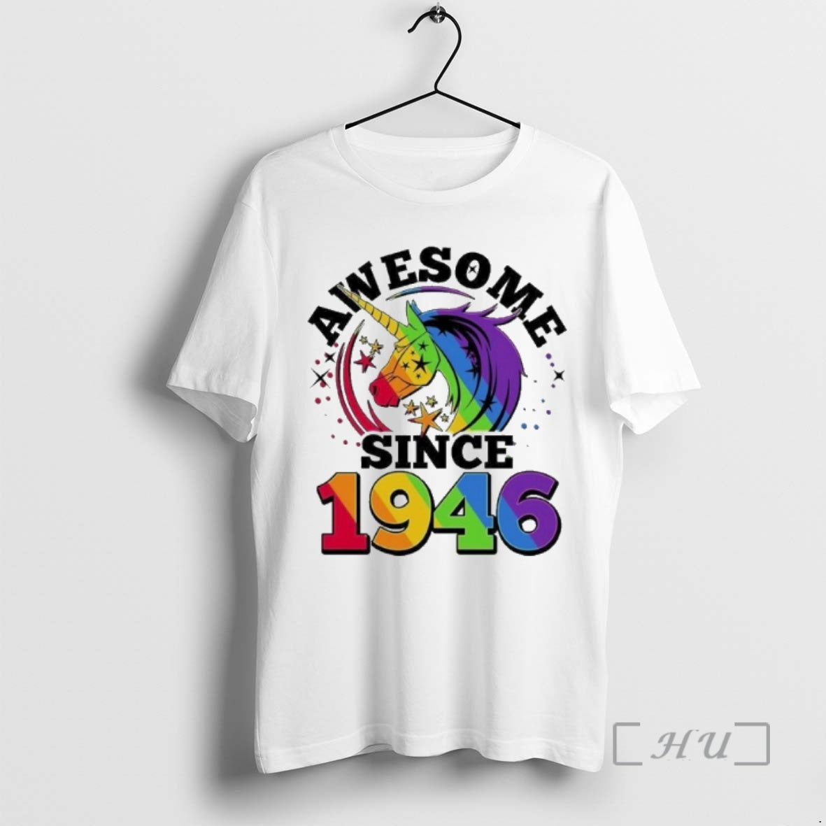 Officials 80th Rainbow Unicorn Awesome Since 1946