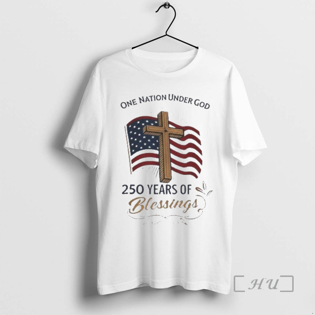 Officials America 250 Years Of Blessings One Nation Under God Flag Cross Patriotic Premium