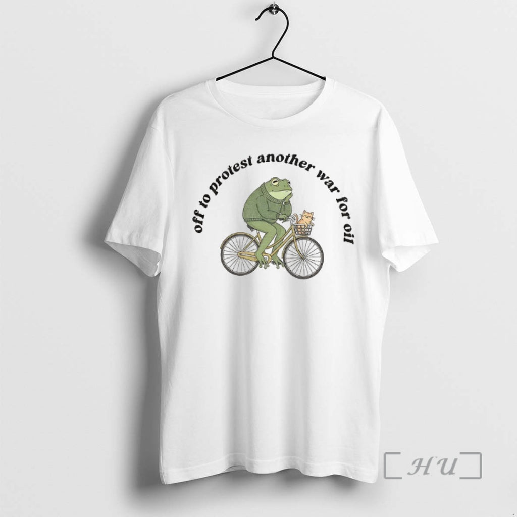 Officials Anti War Frog And Cat Bicycle Off To Protest Another War For Oil Premium