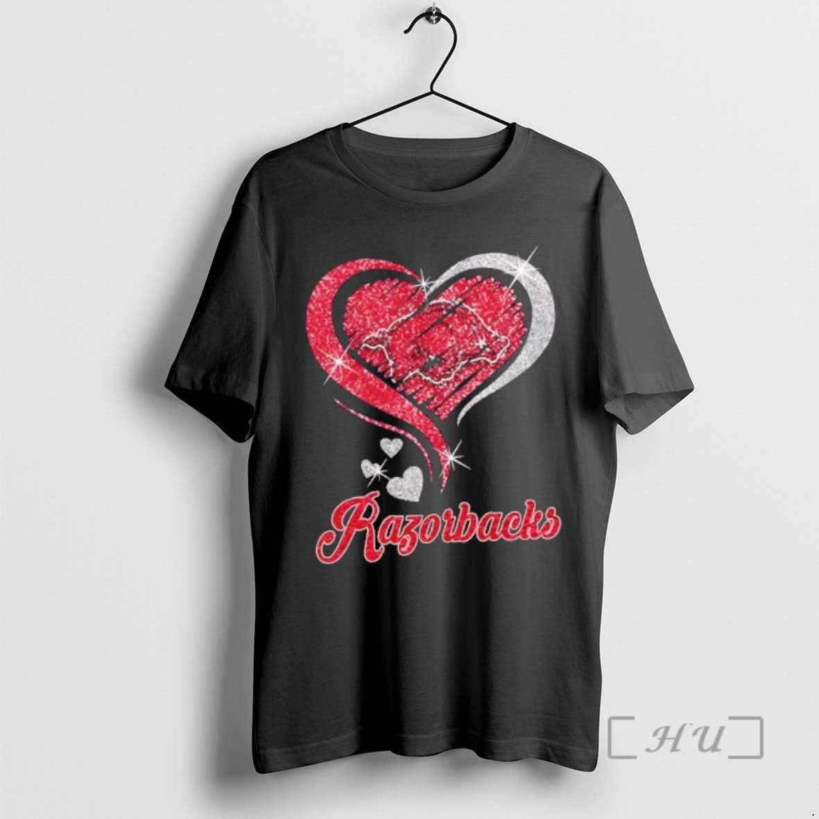 Officials Arkansas Razorbacks Football Glitter Heart Fans