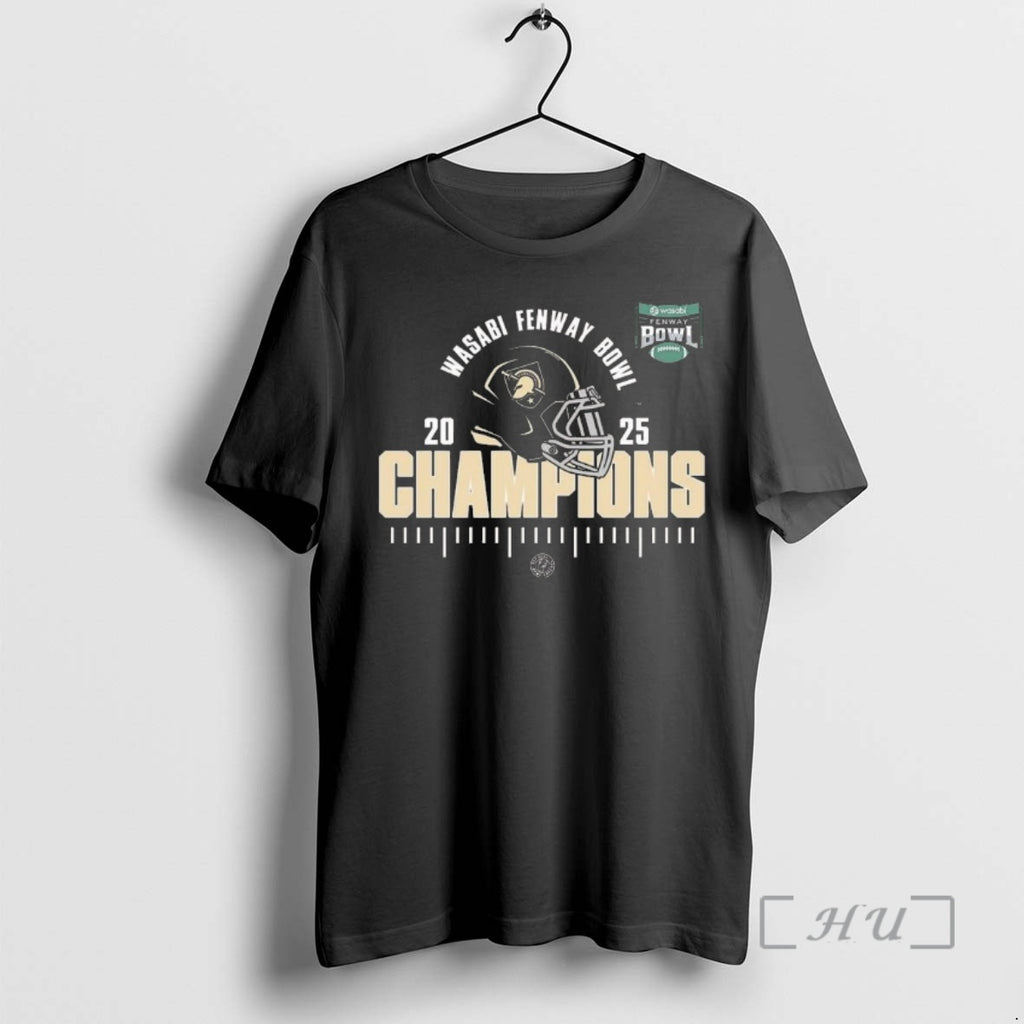 Officials Army Black Knights 2025 Ncaa Football Wasabi Fenway Bowl Champions Helmet Logo Premium
