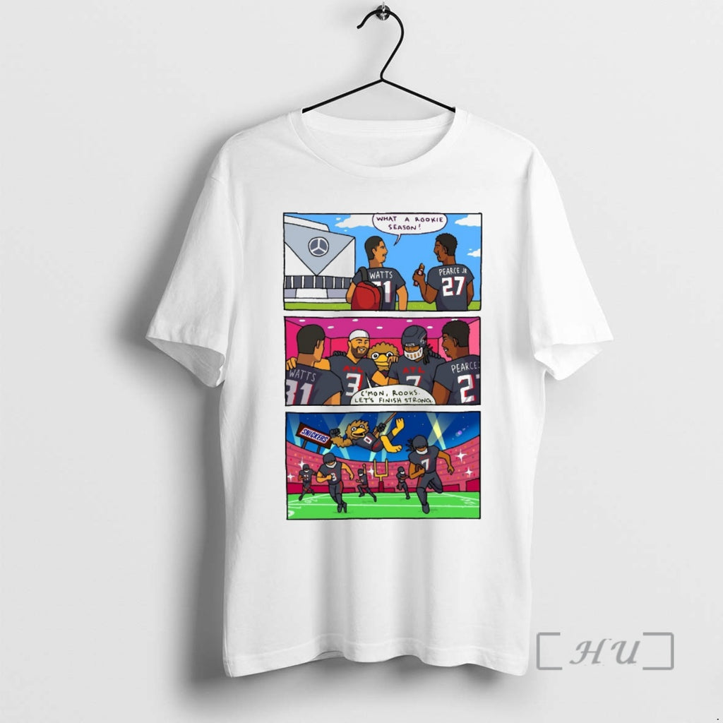 Officials Atlanta Falcons What A Rookie Season Cmon Rooks Lets Finish Strong Premium T Shirts