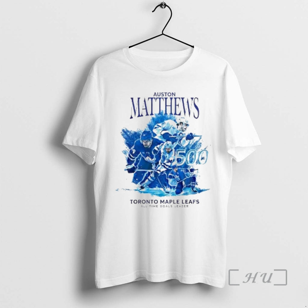 Officials Auston Matthews 500 All Time Goals Leader Toronto Maple Leafs Premium T Shirts Sweater