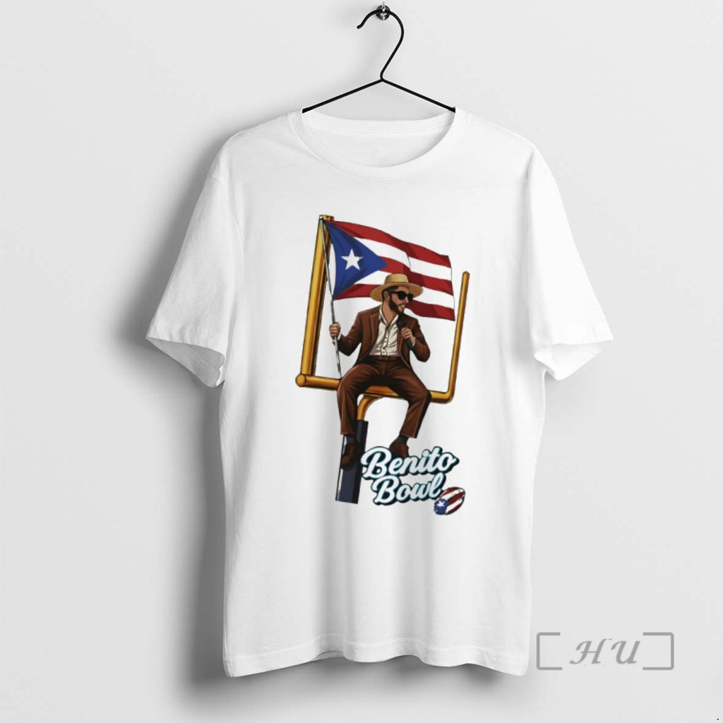Officials Bad Bunny Benito Bowl Puerto Rican Football Halftime Show Flag Premium T Shirts Sweater
