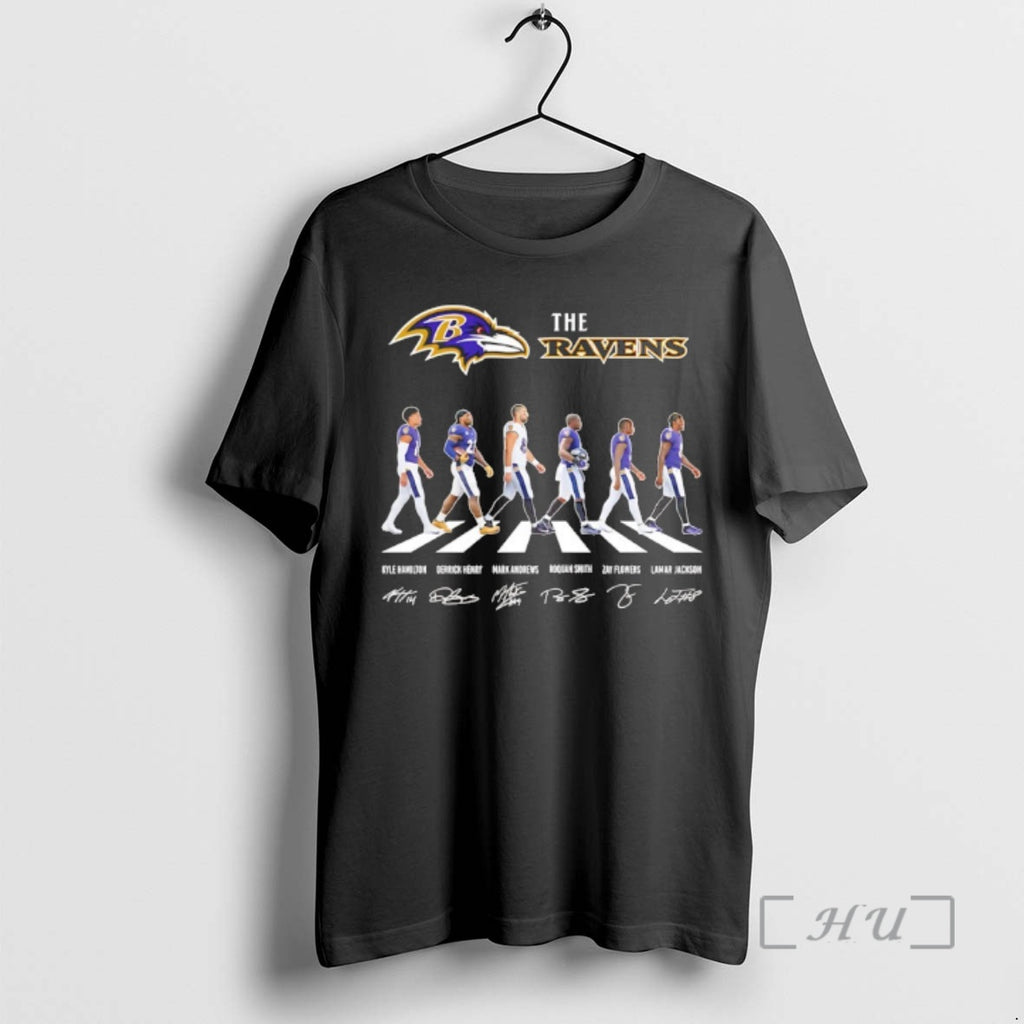 Officials Baltimore Ravens Players Walking Abbey Road Signatures