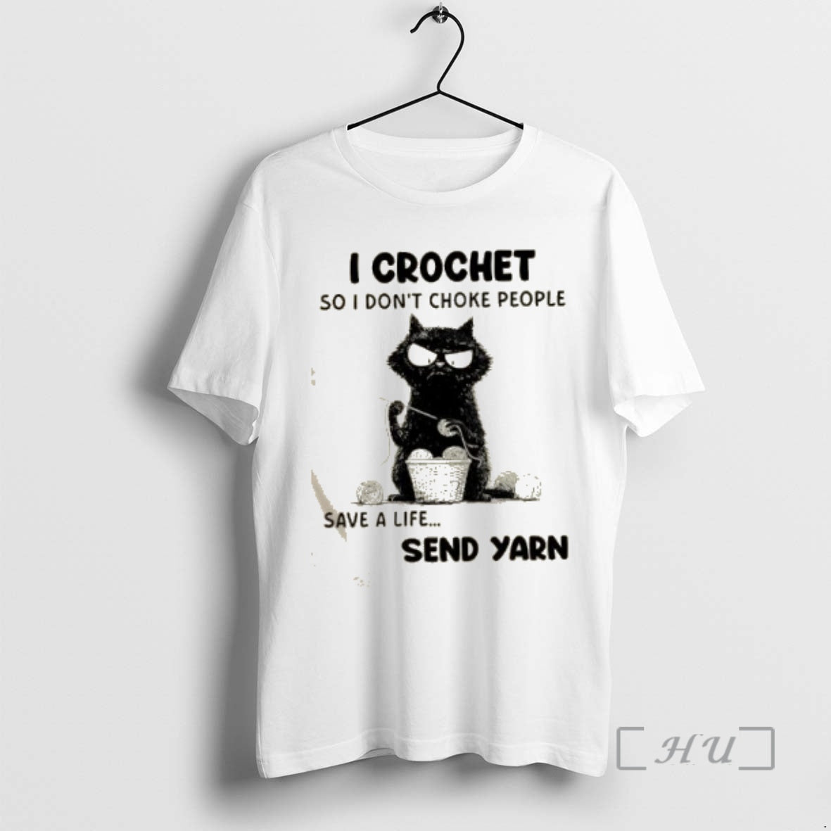 Officials Black Cat I Crochet So I Dont Choke People Save Life Send Yarn