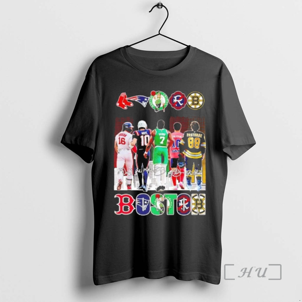 Officials Boston Sports Teams Players Signatures Skyline