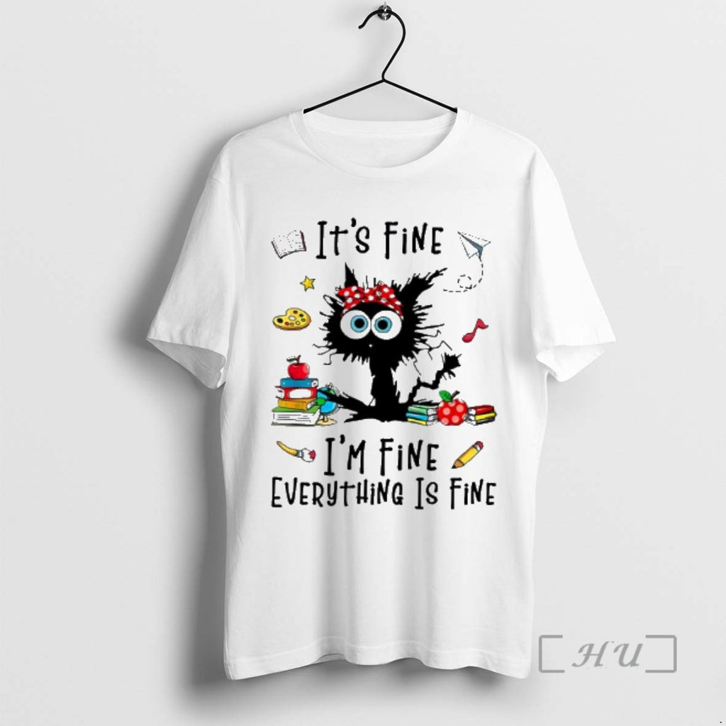 Officials Cat Its Fine Im Fine Everything Is Fine 100 Days Of School Premium