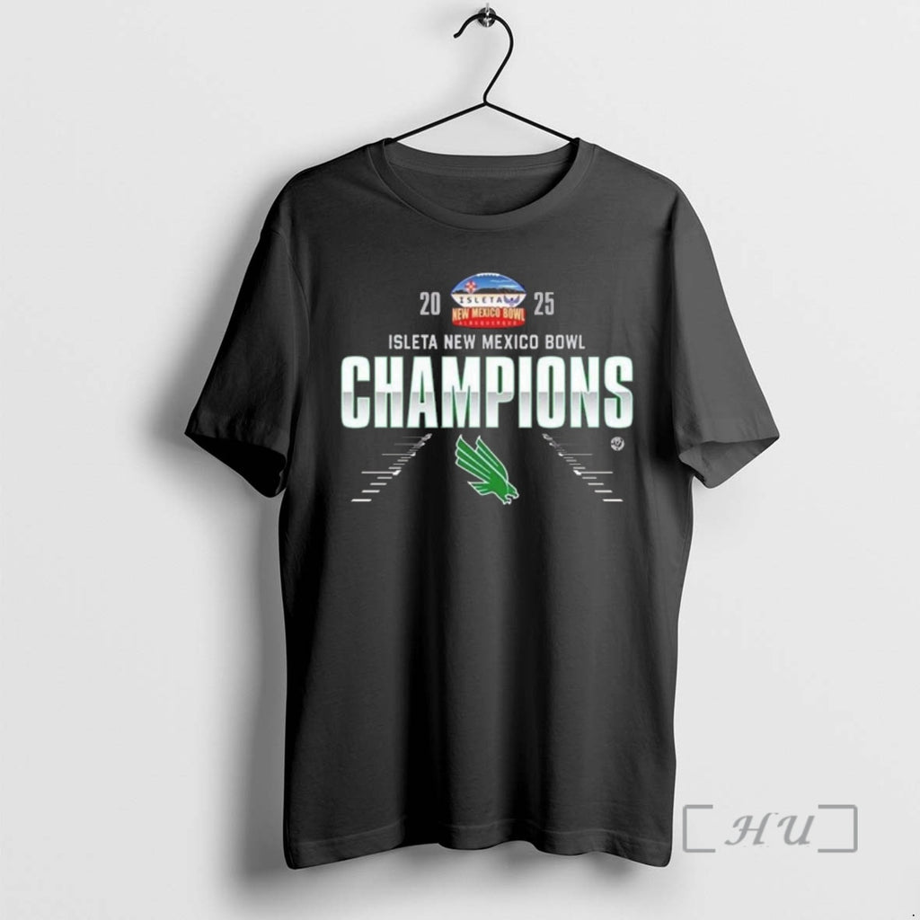 Officials Celebrates North Texas Mean Green Football 2025 Champions Isleta New Mexico Bowl Logo Premium