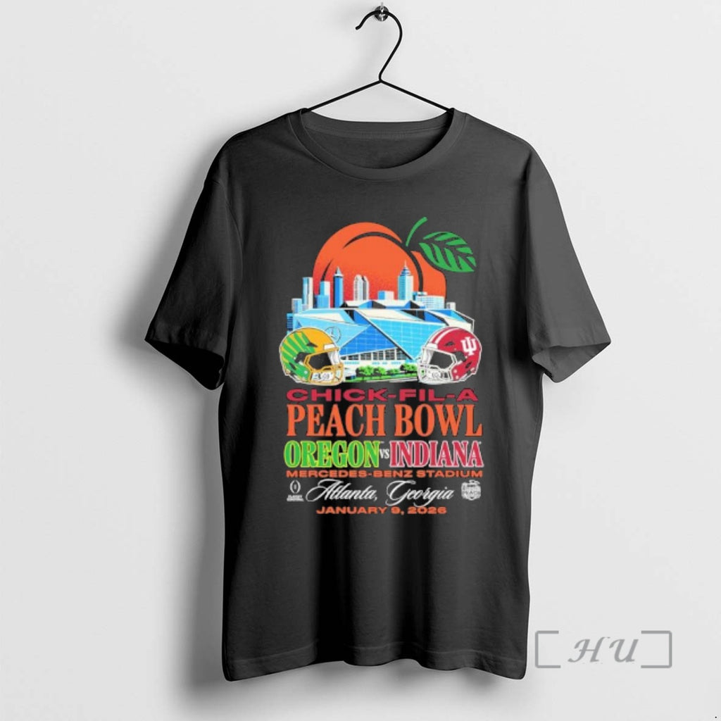 Officials Chick Fil A Peach Bowl Iu Vs Oregon Mercedes Benz Stadium Premium T Shirts