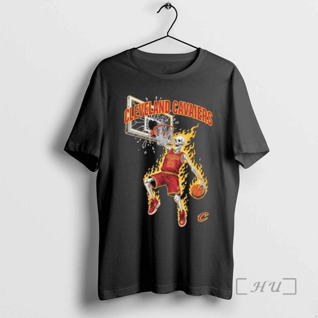 Officials Cleveland Cavaliers Mens Basketball Skeleton Player Fire
