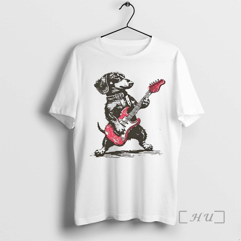 Officials Dachshund Weenie Playing Guitar