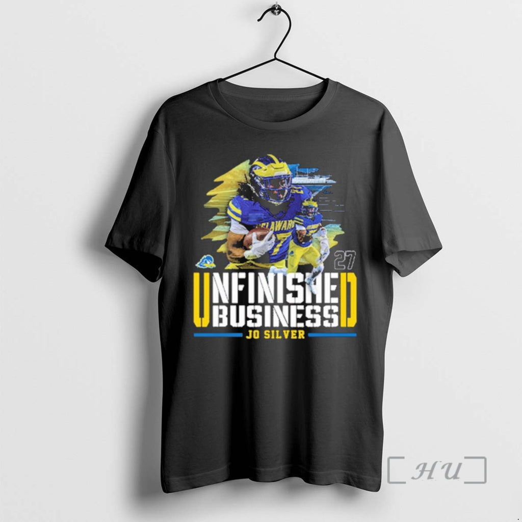 Officials Delaware Fightin Blue Hens Ncaa Football Jo Silver Unfinished Business Premium T Shirts Sweater