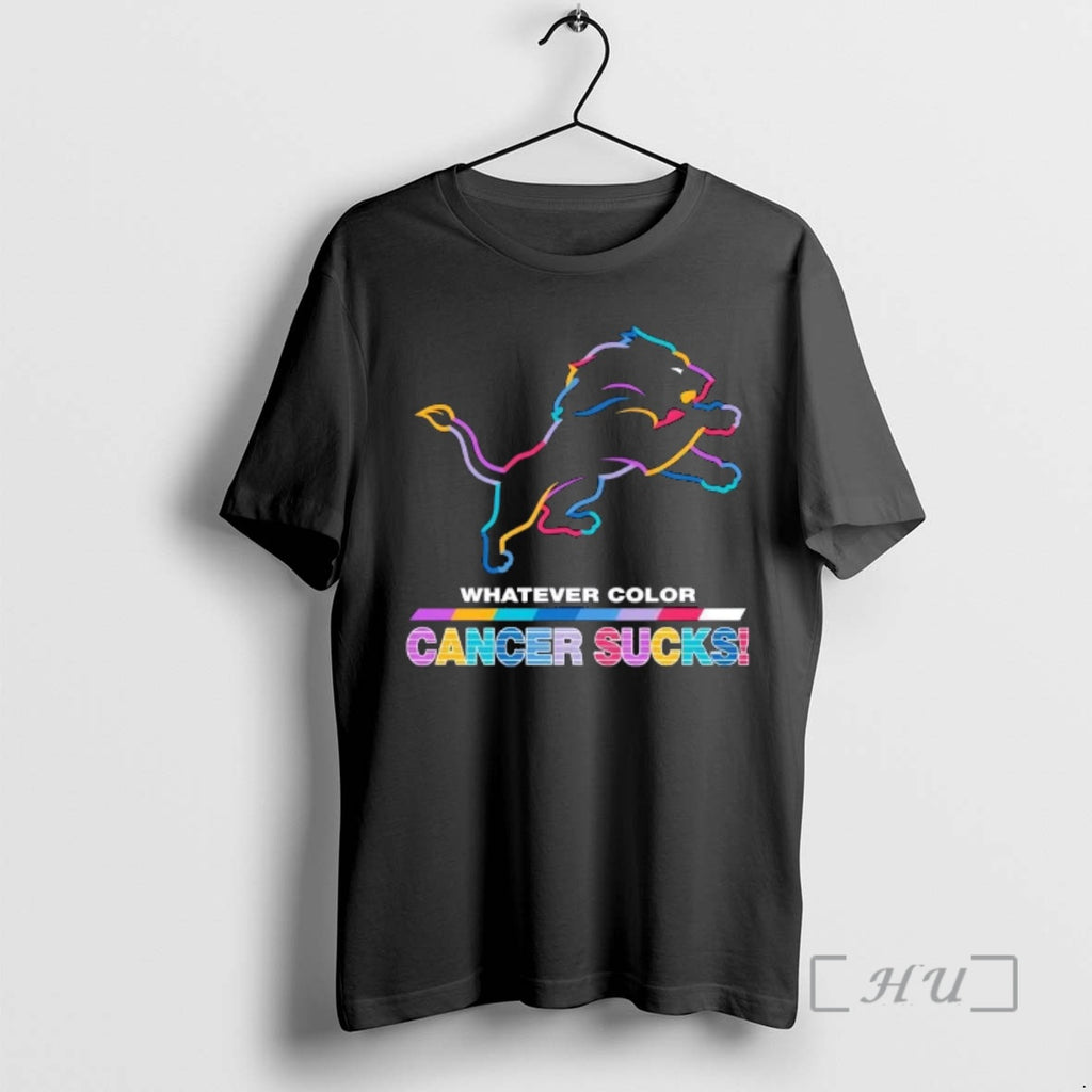 Officials Detroit Lions Football Whatever Color Cancer Sucks Logo Colors