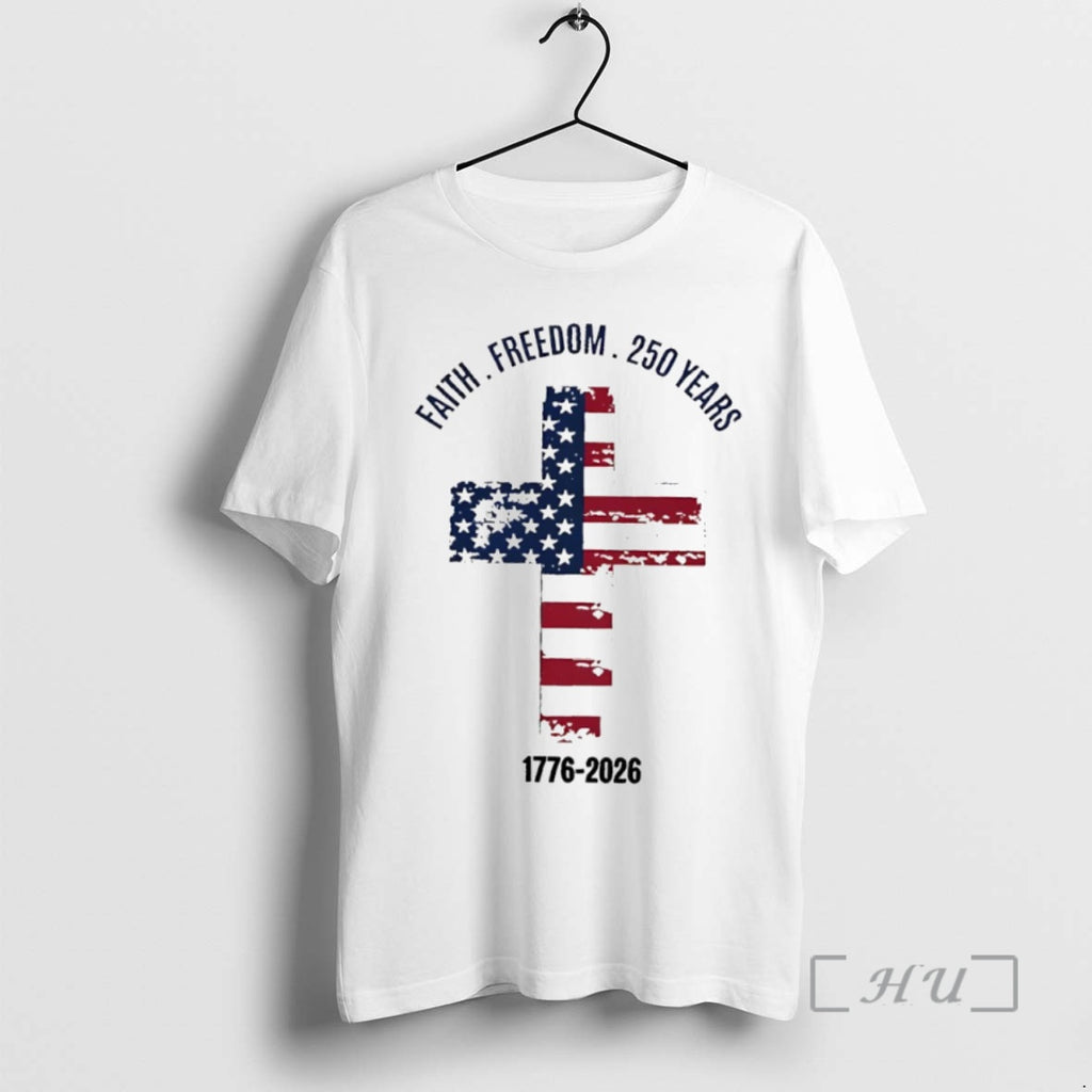 Officials Faith Freedom 250 Years 1776 2026 United States Of America Cross Flag Circle Premium