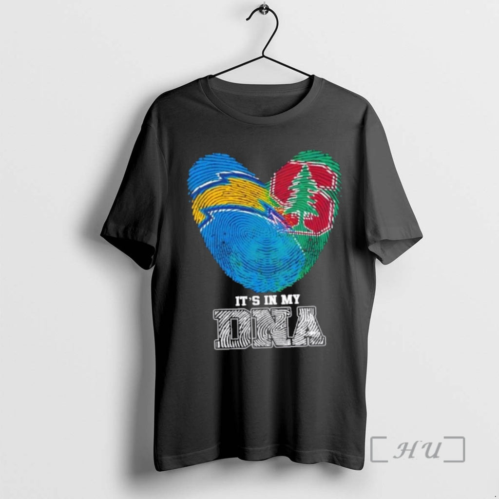 Officials Fingerprints Los Angeles Chargers X Stanford Cardinal Its In My Dna Premium T Shirts