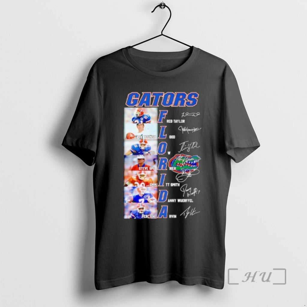 Officials Florida Gators Fred Taylor Youngblood Tebow Spurrier Smith Wuerffel Harvin Signatures Premium T Shirts